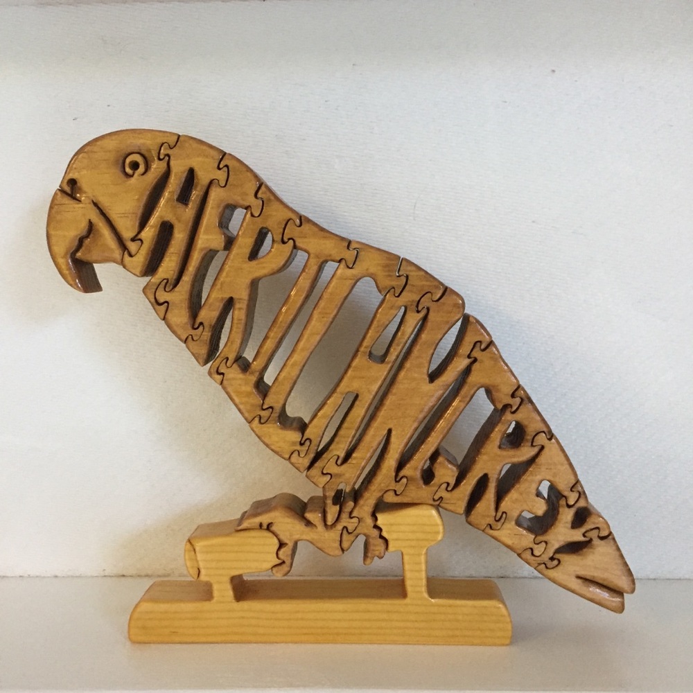Wooden African Grey Decor